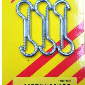 Xcel Screw Hooks ZP #4 6-pce 41mm x 2.8mm Carded