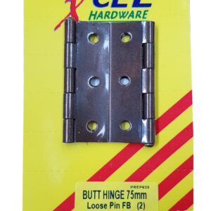 Xcel Butt Hinges - FB Loose Pin 2-pce 75mm Carded