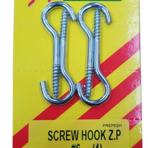 Xcel Screw Hooks ZP #6 4-pce 51mm x 3.1mm Carded