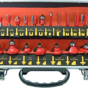 Xcel Router Bit Set In Aluminium Case 1/4"Shank 24-pce
