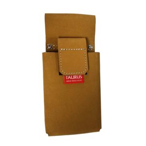 Taurus Tough Full Leather Phone Pouch Large Barley