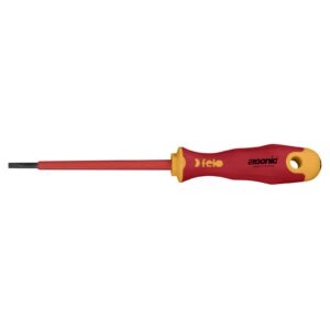 Felo 413 Ergonic Screwdriver Flat 4 x .8 x 100mm Insulated Hardened Tip