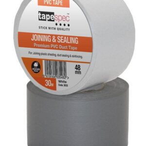 Tapespec Plastic PVC Building/Silage Tape - White 96mm x 30m