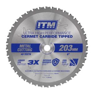 ITM 203mm Metal Cutting Blade Cermet Carbide Tipped 40T