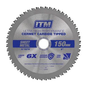ITM 150mm Sheet Metal Cutting Blade Cermet CarbideTipped 52T