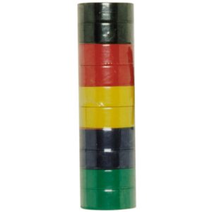 Upgrade PVC Insulation Tape 20metre x 18mm  2 x Black/Blue/Yellow/Red/Green