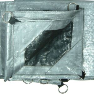 Xcel Tarpaulin - Heavy Duty Silver with O-Ring Eyelets 3.6m x 5m