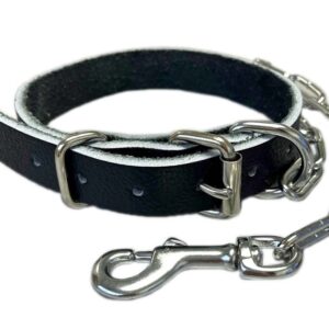Taurus Leather Drovers Collar Top Dee plus Chain 25mm X 570mm