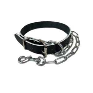Taurus Leather Drovers Collar Top Dee plus Chain 30mm X 660mm