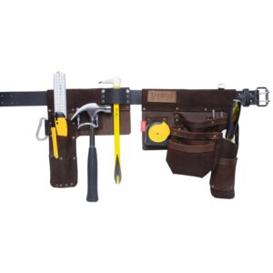 Taurus Tough Full Leather Hipster Split Toolbelt Apron L/H Brown