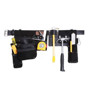 Taurus Tough Full Leather Hipster Toolbelt Apron R/H Black