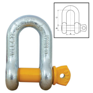 ITM Dee Shackle-Yellow Pin GS Screw Pin-25 Ton-44mm Body