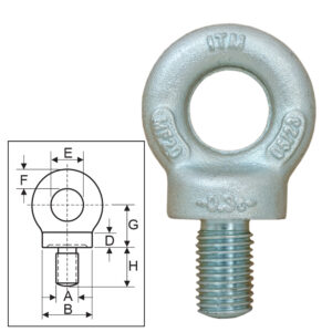 ITM Lifting Collared Eyebolt w/ Thread BS 4278-10mm-0.25T