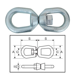 ITM Commercial Chain Swivel-Electric Galvanised-20mm