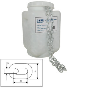ITM Regular Link Chain-Electric Galv-50kg Drum-5mm Body