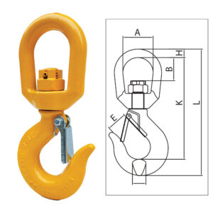 ITM G80 Eye Swivel Hook w/ Safety Latch-7-8mm Chain