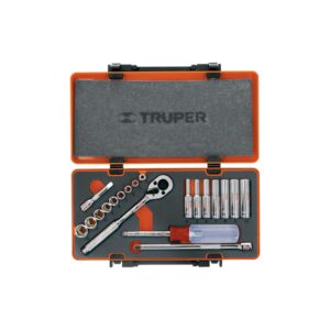 Truper Socket Set 1/4" Drive 4-12mm 21-pce