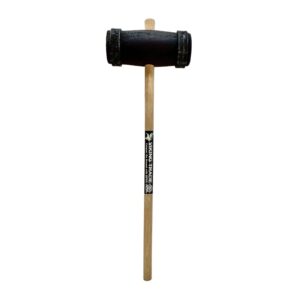 Viking Trade Wooden Maul. Wooden Head And Handle. Steel Ring On Each End Of The Head.