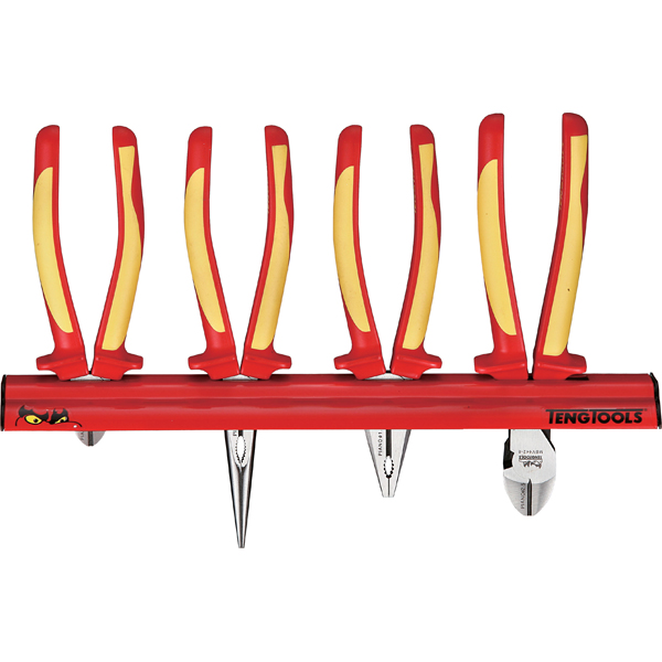 Teng 4pc 1000v VDE Plier Set W/Wall Rack 1 Teng 4pc 1000v VDE Plier Set W/Wall Rack